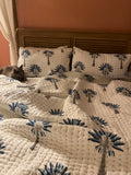 Kantha Blue Palm Quilt