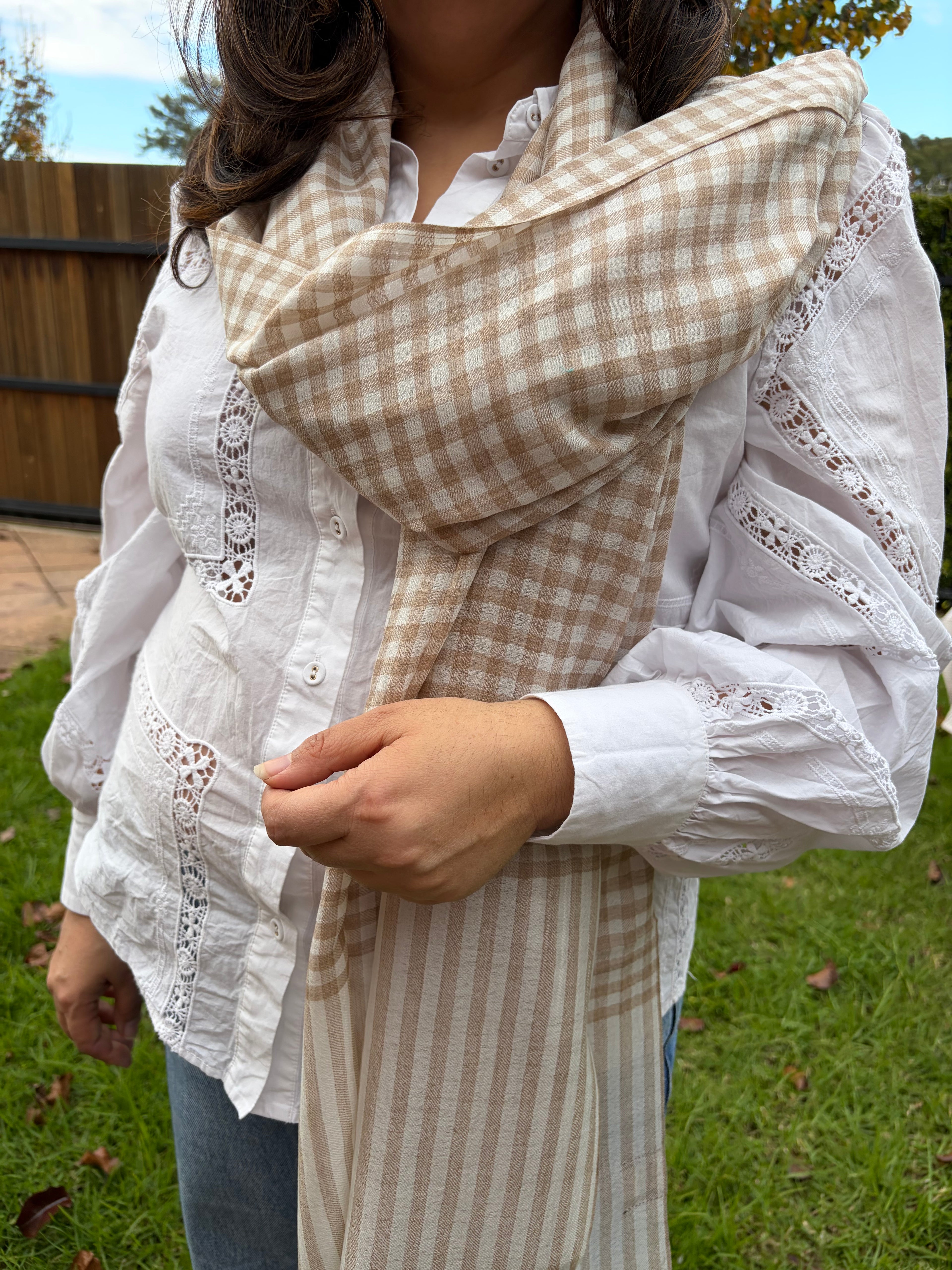 Check Wool Stole