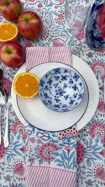 Marigold Hand-Block Printed Table Cloth