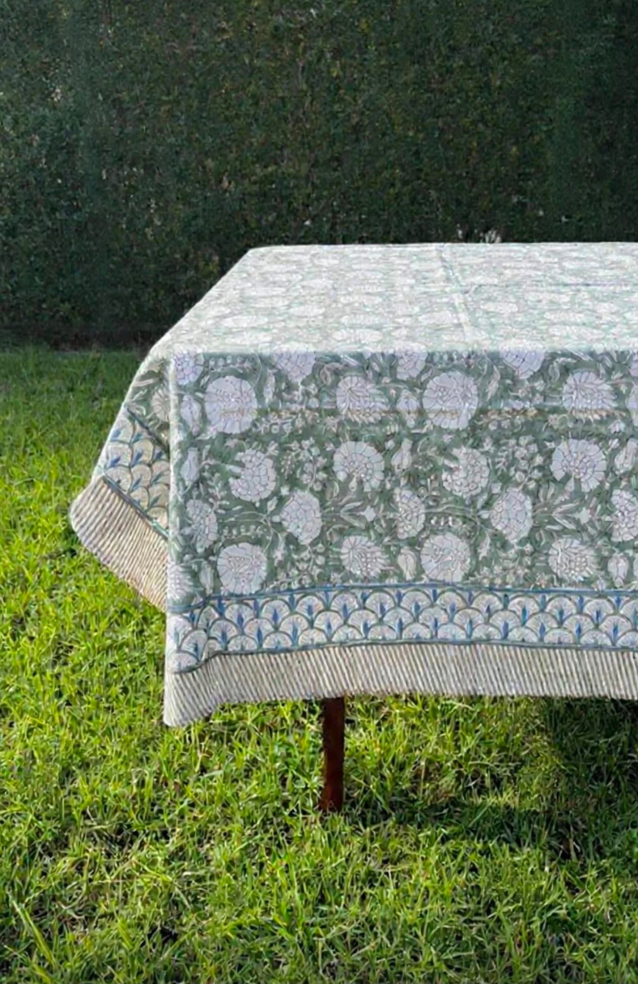 Marigold Hand-Block Printed Table Cloth